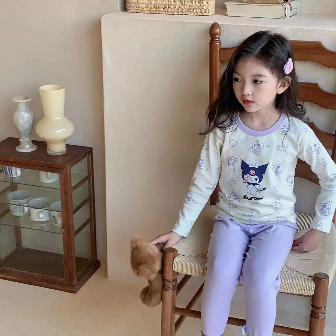 【7a抗菌】儿童莱卡无骨套装棉套装宝宝秋衣秋裤女睡衣家居服套装