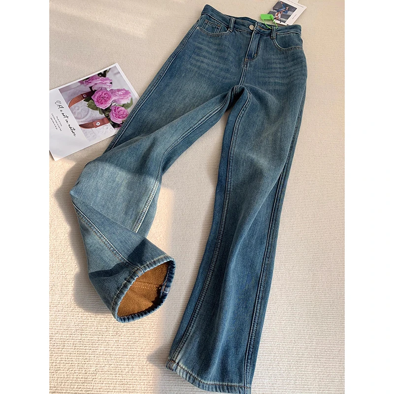 直筒牛仔裤女2025年新款秋冬爆款宽松高腰小个子窄版阔腿裤子春秋