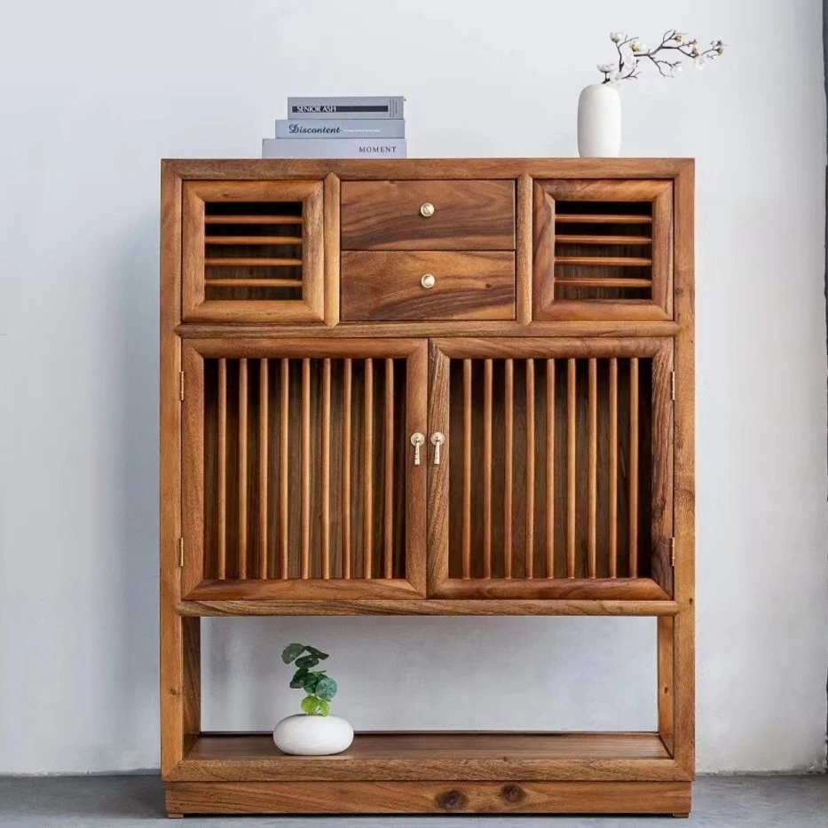 073胡桃木梧栖博古架1件套 大板厂满春 纯料一件套98×36×121