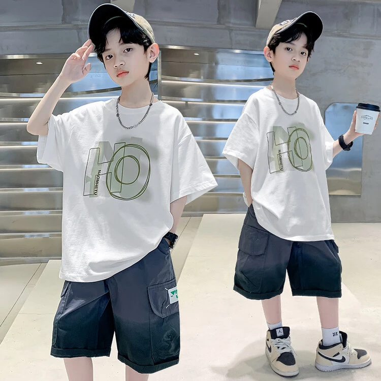 【潮酷吊染套装运动】男童夏装中大童洋气儿童高端服装夏款夏季童装