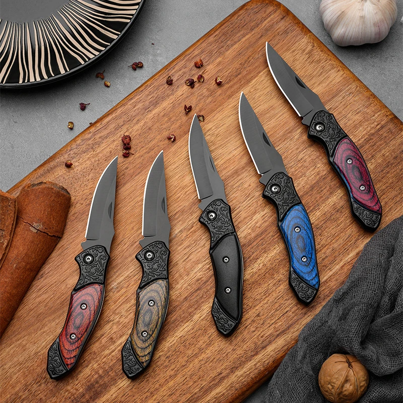 露营便携式实用户外折叠刀野外防身迷你家用不锈钢多功能折叠刀