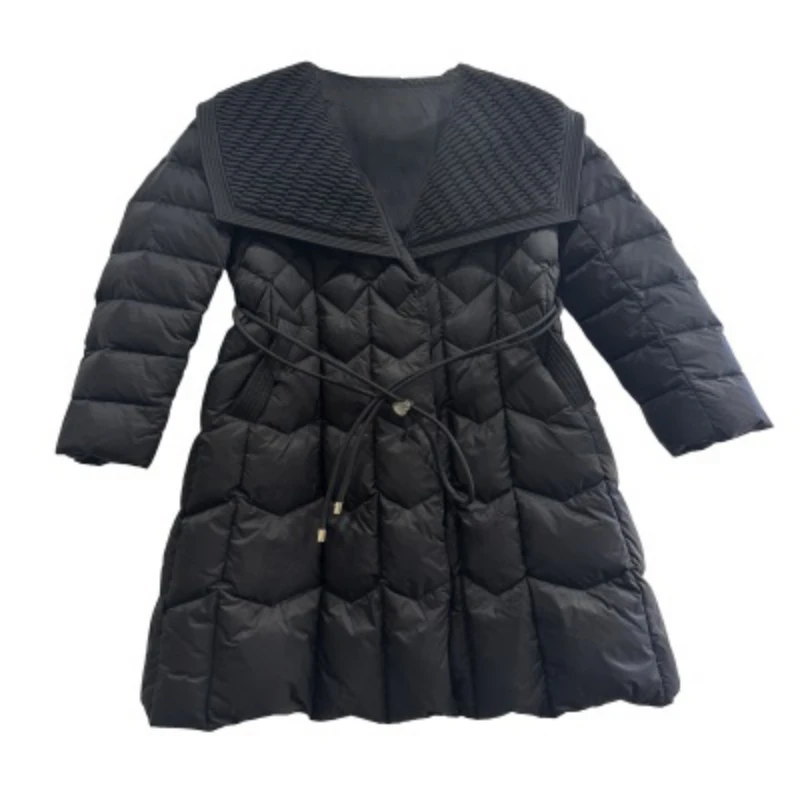 【尚雅】显瘦减龄气质宽松羽绒服 24DY6577燕尾黑