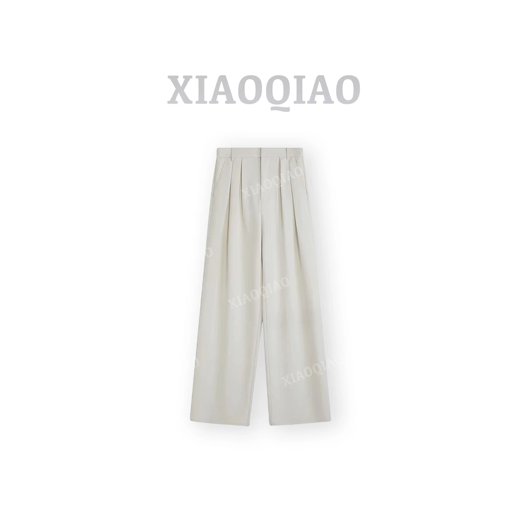 【小乔定制】气质简约百搭宽松垂感小众阔腿裤直筒高腰西装裤