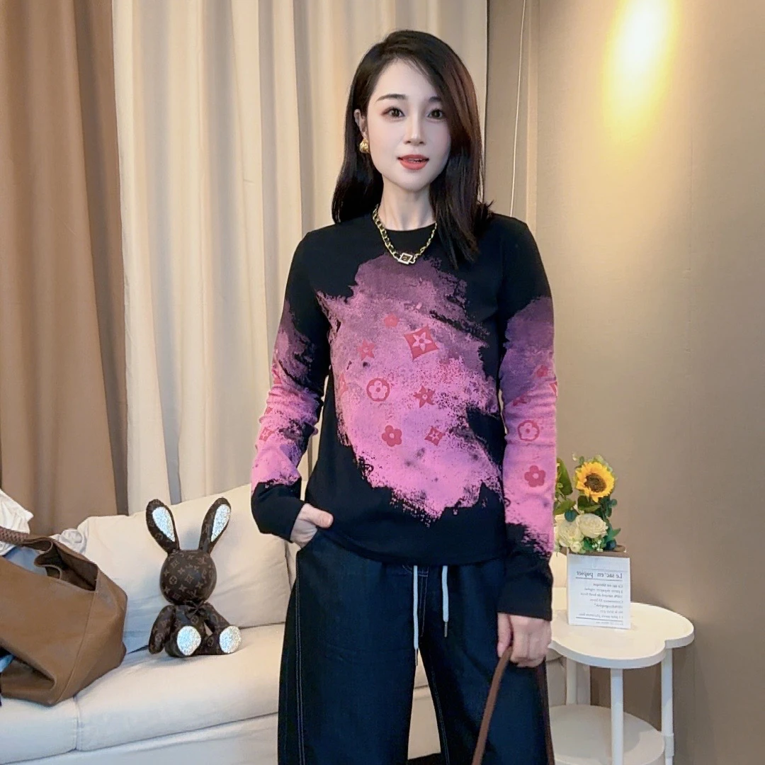 【涂鸦】长袖女士秋季T恤秋装时尚圆领休闲百搭秋款长