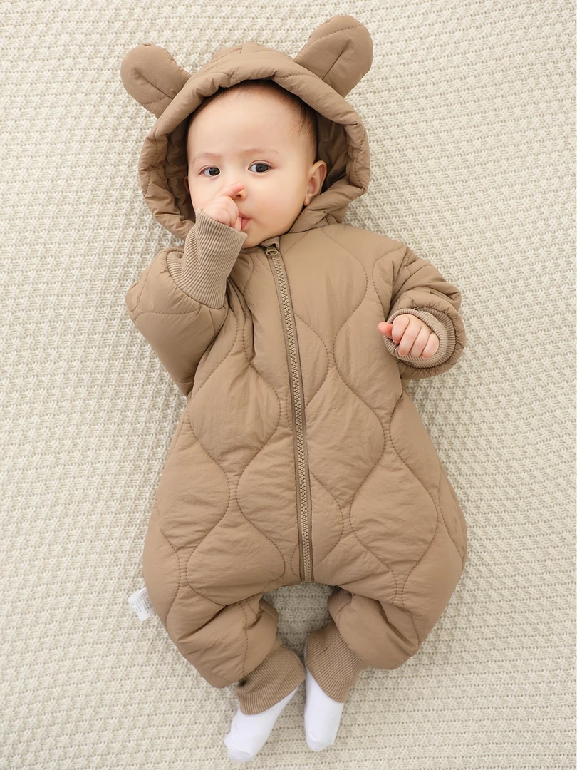 婴儿连体衣秋冬装男女宝宝衣服棉衣套装加厚冬季棉服外出抱衣外穿