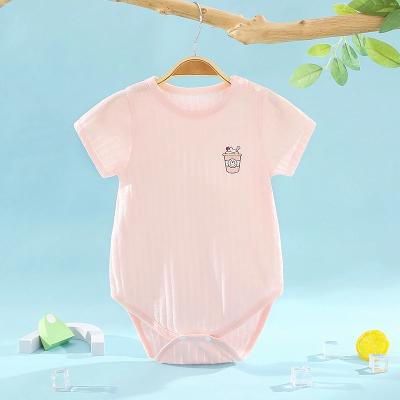 新生婴儿连体衣棉宝宝包屁衣短袖哈衣爬服夏季薄款夏装男女睡衣