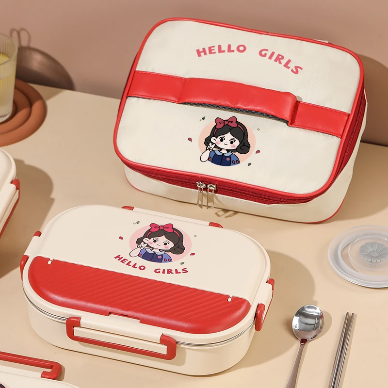 高颜值小学生饭盒304不锈钢上班族分隔餐盒食堂打饭神器儿童餐盘