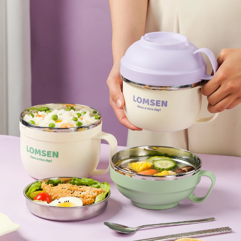 304不锈钢饭盒快餐杯泡面碗学生饭盒食堂大容量打饭快餐杯泡面碗