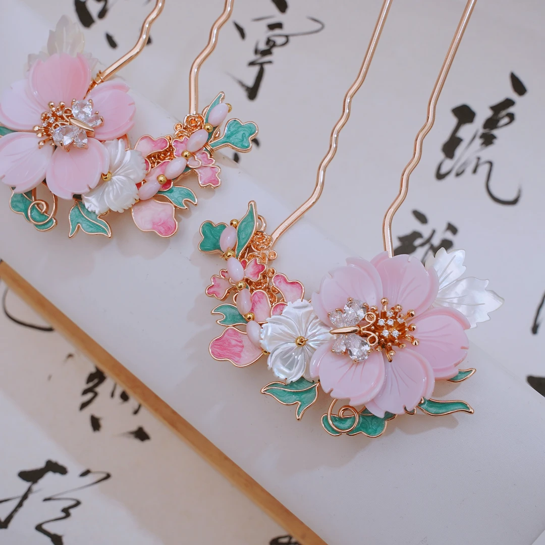 锦簪阁（意争春）对钗复原款对钗纯铜高保色天然材质百搭古风饰品