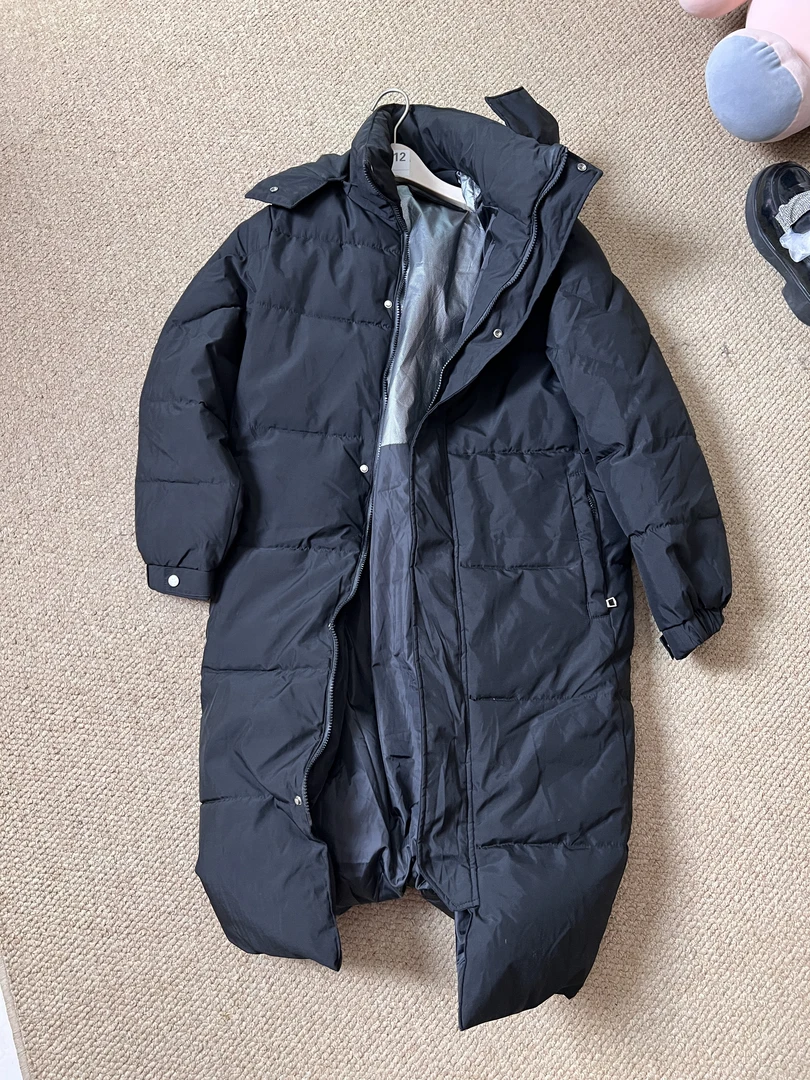 中长款连帽大棉服女中性风