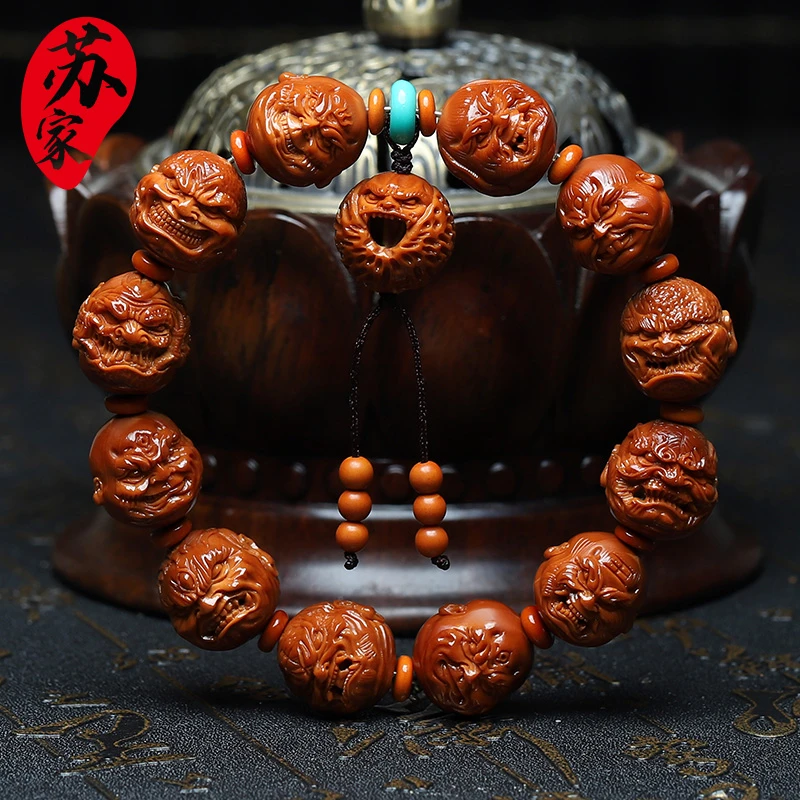 橄榄核手串山鬼恶僧佛爷橄榄胡手工雕刻核雕文玩手把件手链男女