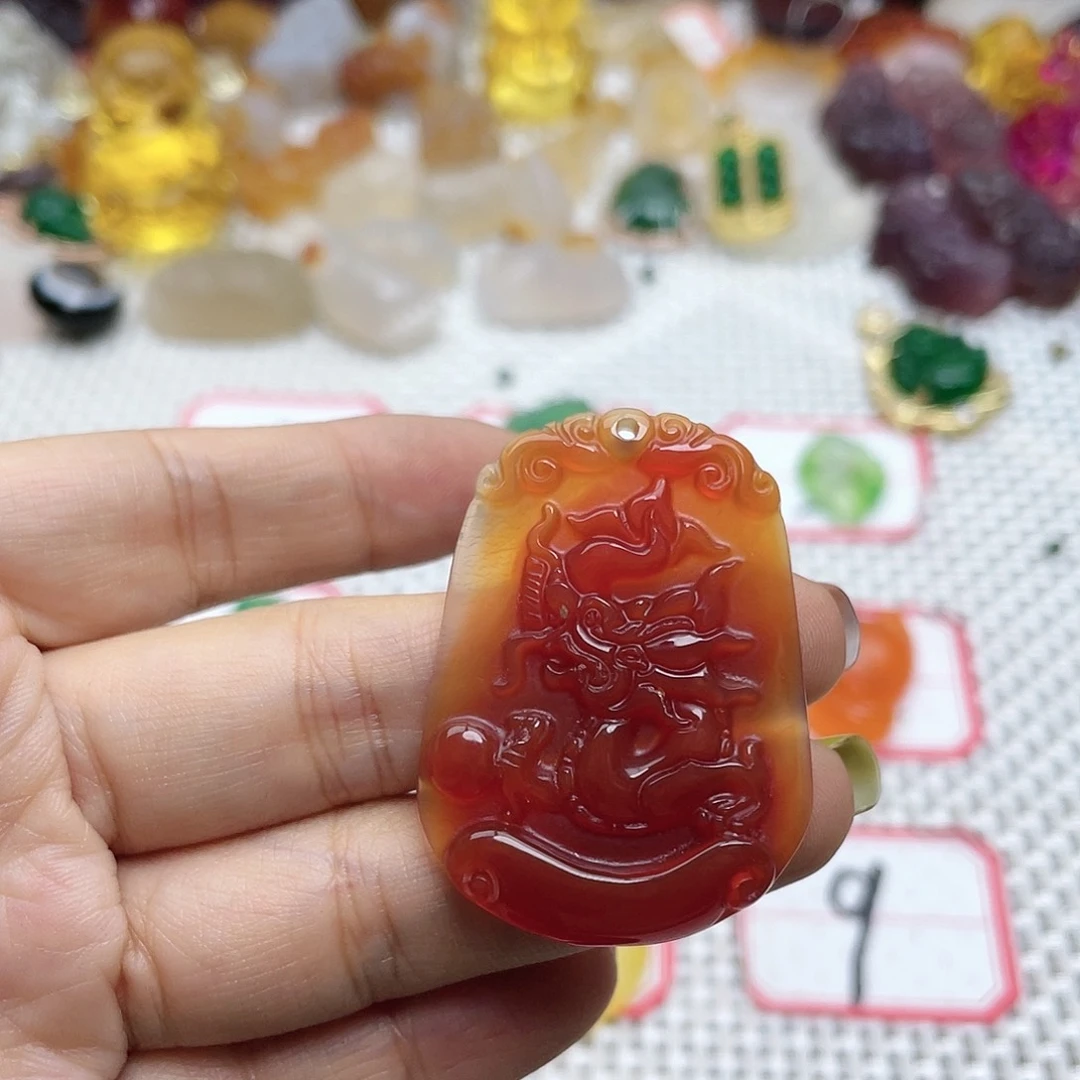 玛瑙/玉髓颈饰合金钱****康