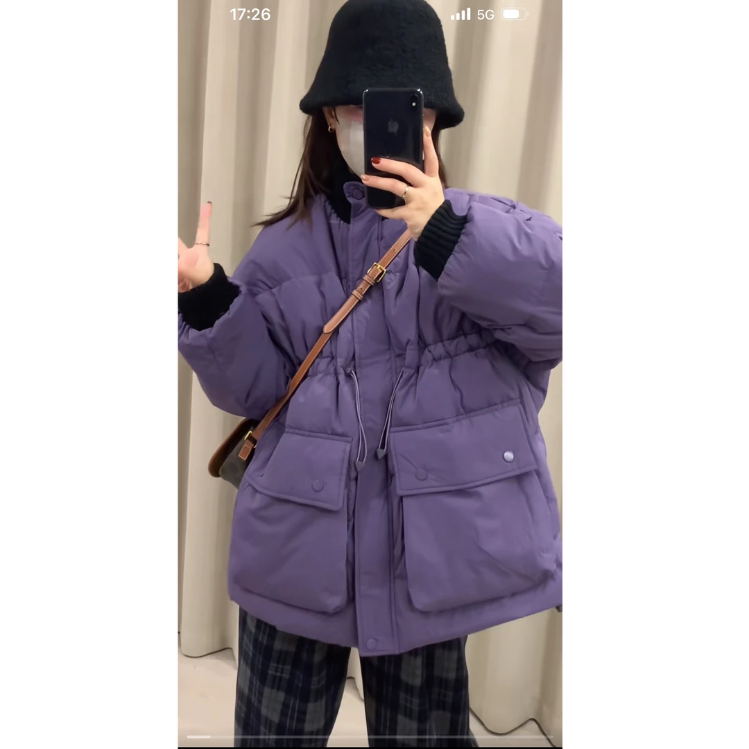 Naonao～冬季针织领撞色白鸭绒羽绒服外套