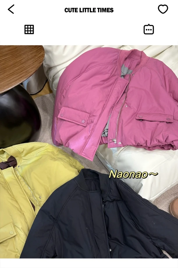 特～只出不进～清韩系针织领休闲棉衣外套88056