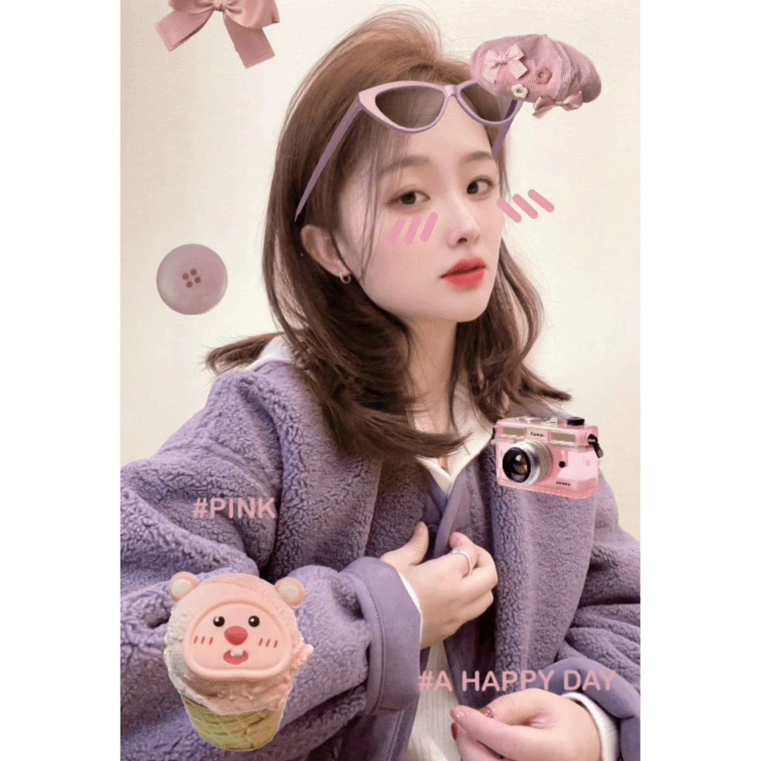 Naonao韩版宽松显瘦纽扣款毛毛外套保暖颗粒绒外套女