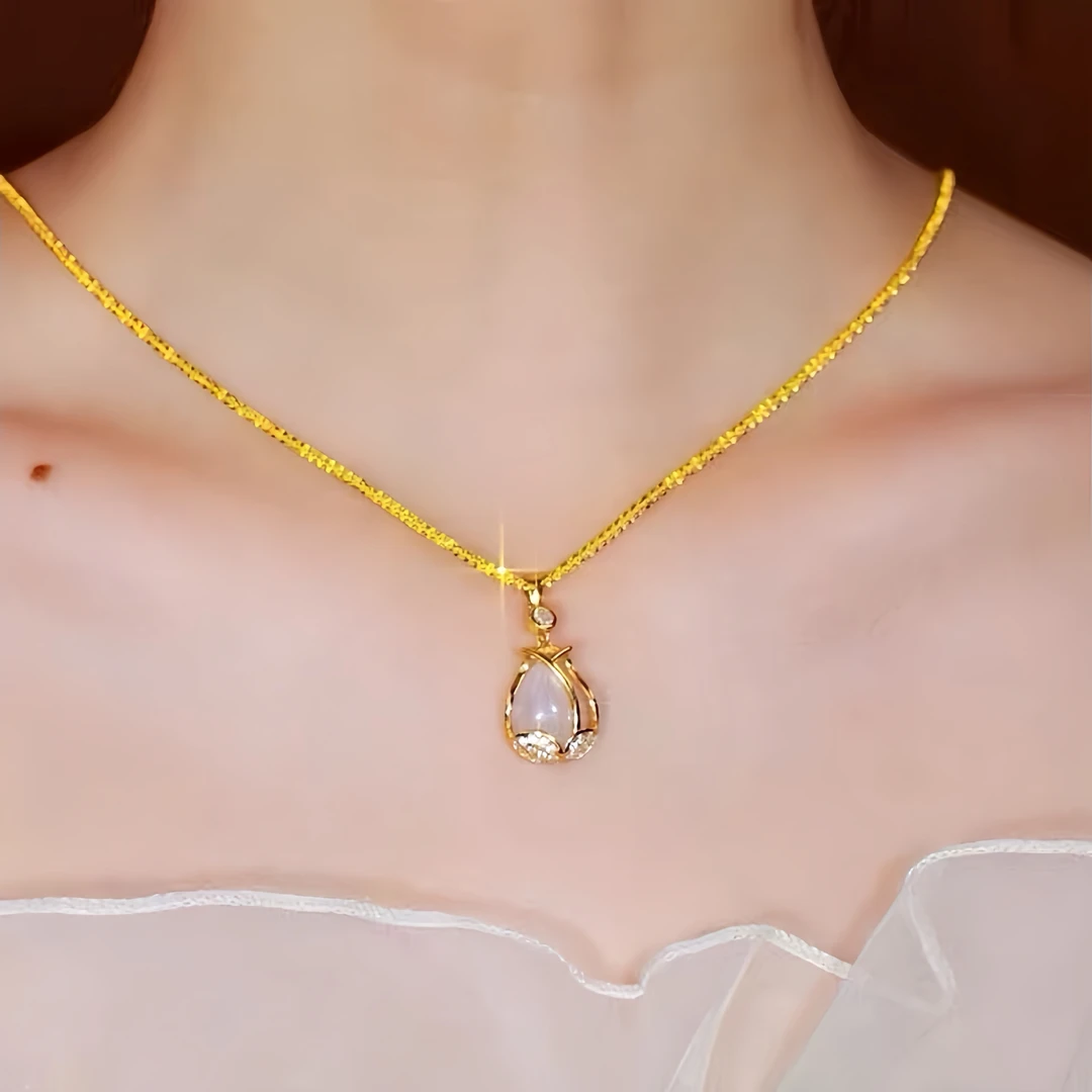 钛钢项链 郁金香项链女波光粼粼轻奢小众时尚气质百搭精致锁骨链