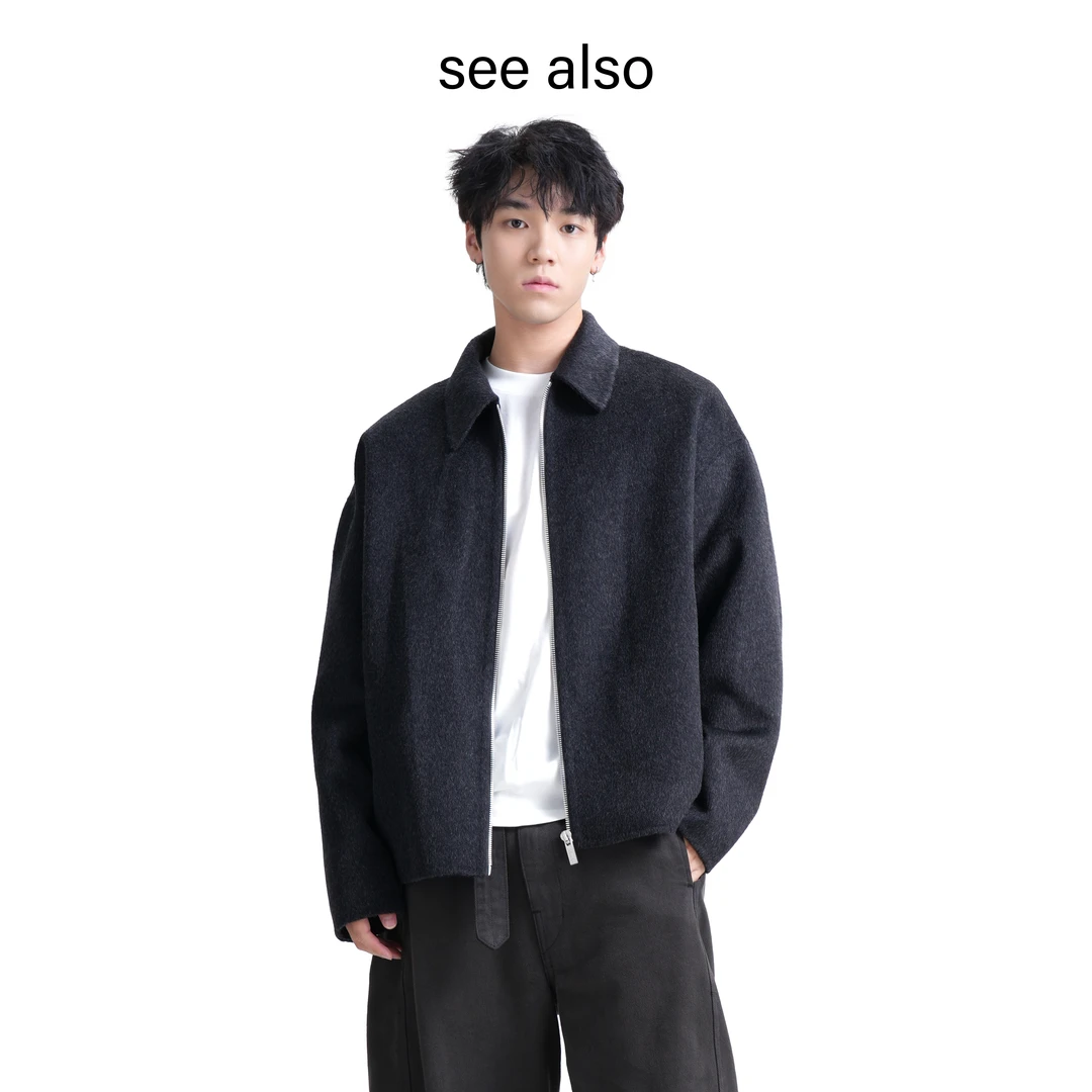 SEE ALSO 精纺绵羊毛双面呢夹克 boxy短宽秋冬保暖外套LD4154