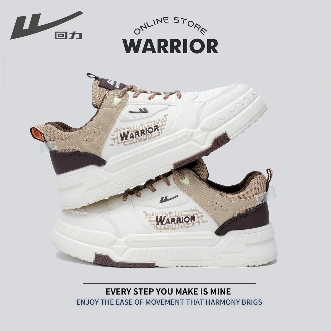 Warrior/回力秋季小白鞋网面低帮休闲板鞋男士休闲百搭鞋透气潮鞋