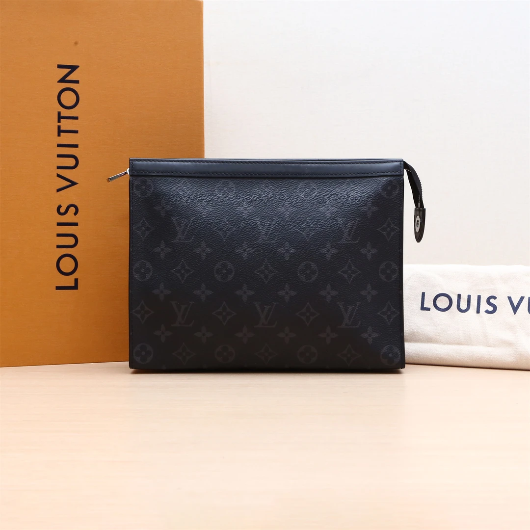 99新 LouisVuitton/路易威登 手拿包 中号27 黑色 PVC TP000277