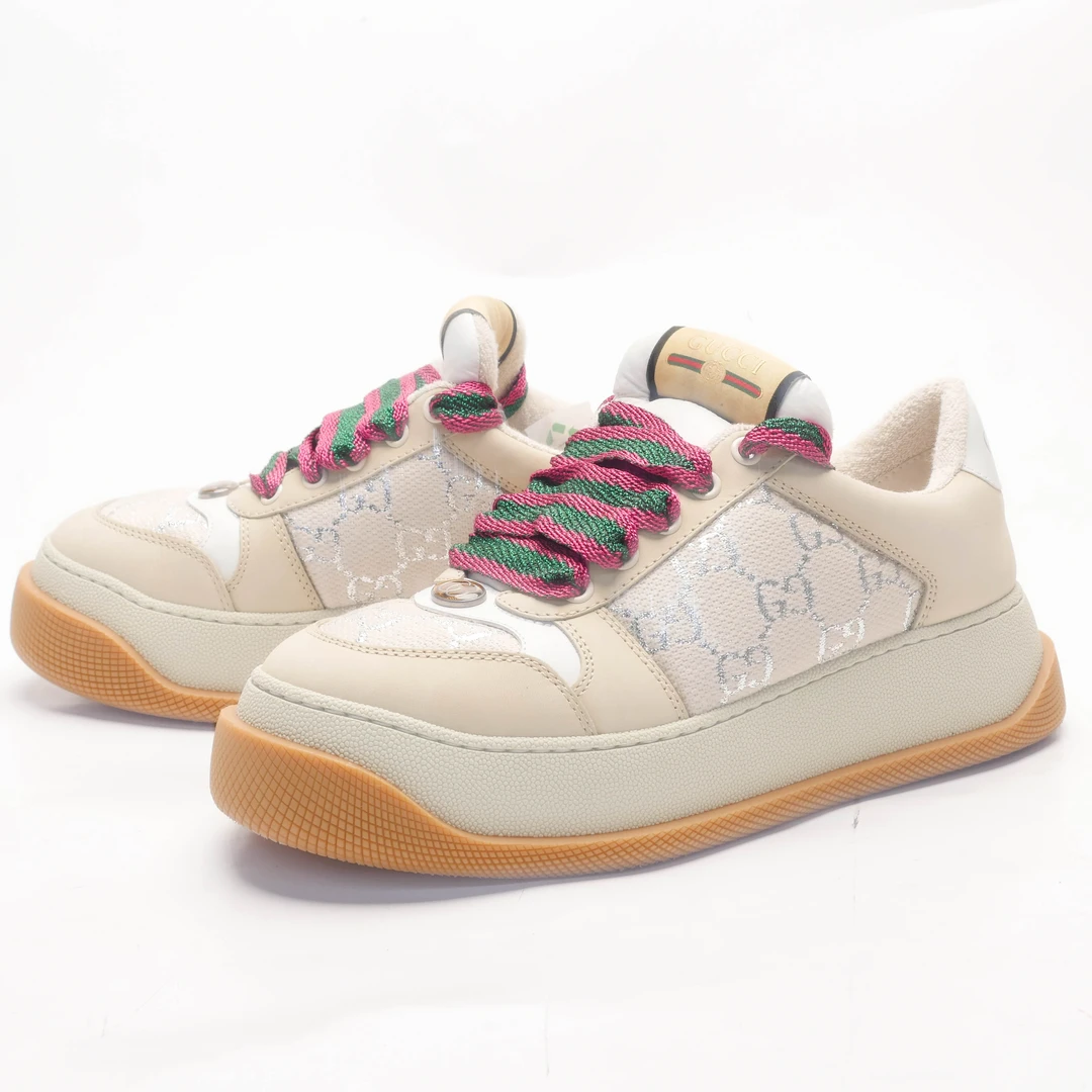 95新 GUCCI/古驰 /38/米色小胖丁鞋/97新