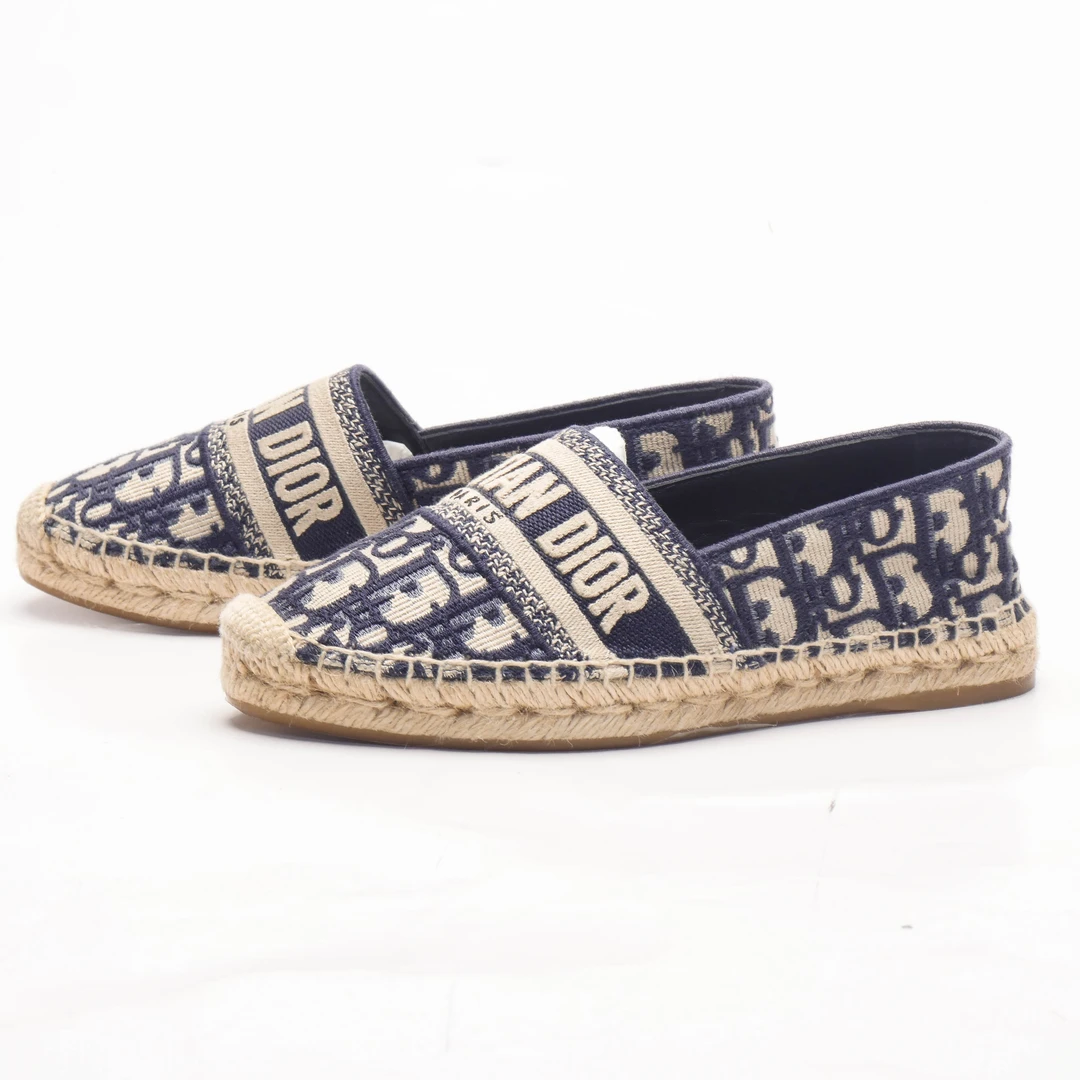 未使用 DIOR/迪奥 /36.5/深蓝满印渔夫鞋