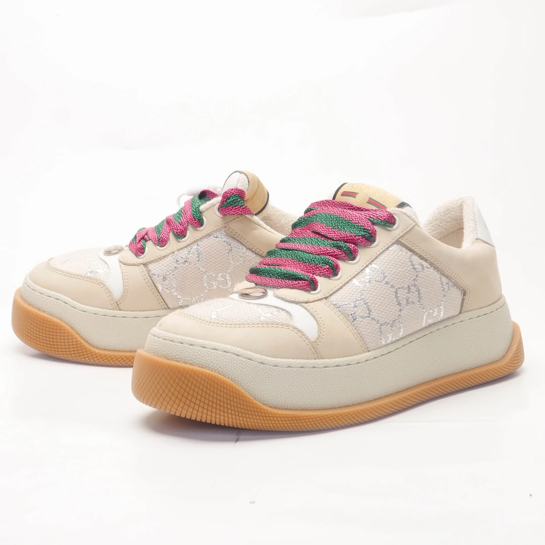 95新 GUCCI/古驰 /36/36.5/米色小胖丁鞋/97新