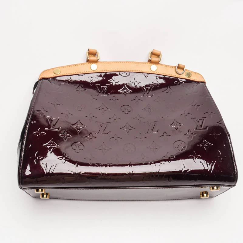 95新 LouisVuitton/路易威登 酒红漆皮手提包