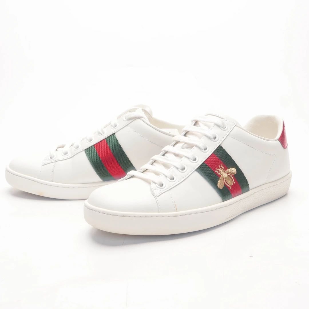 95新 GUCCI/古驰 /35/白色小蜜蜂板鞋/97新