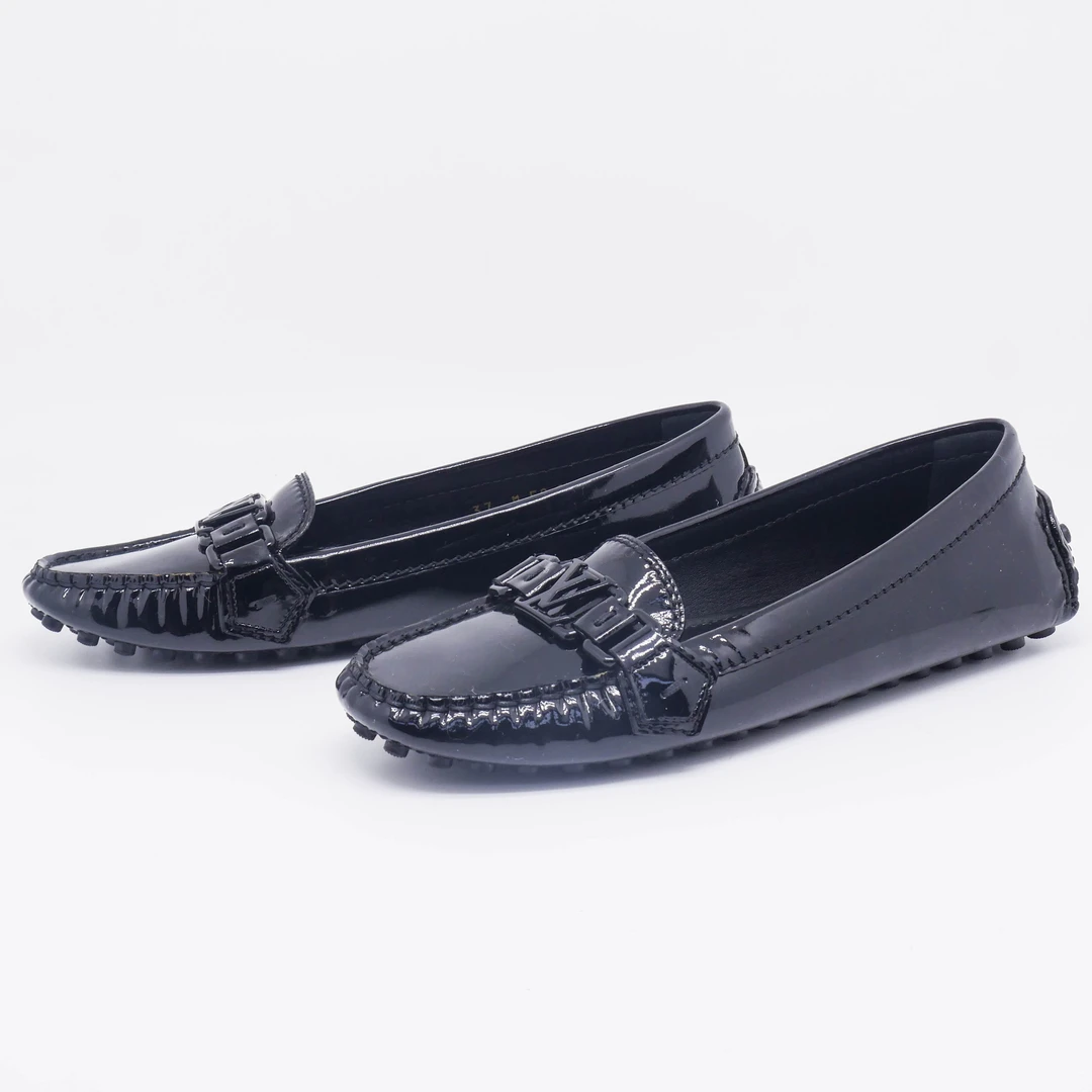 95新 LouisVuitton/路易威登 /37/黑色扣平底鞋