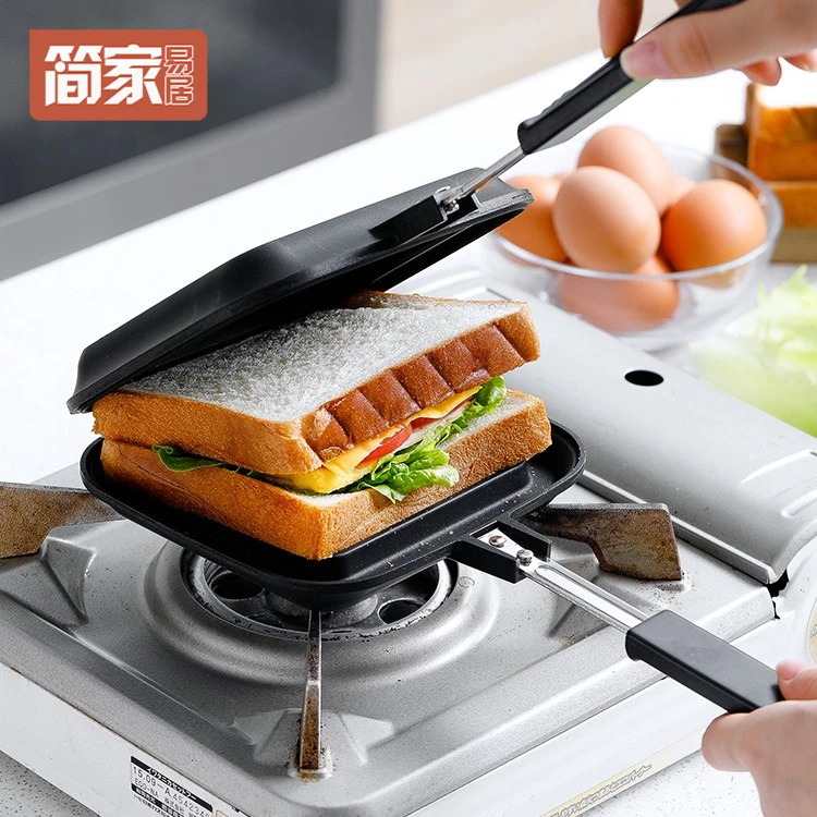 日本进口三明治封边早餐锅面包吐司锁边不粘双面煎锅燃气电磁炉