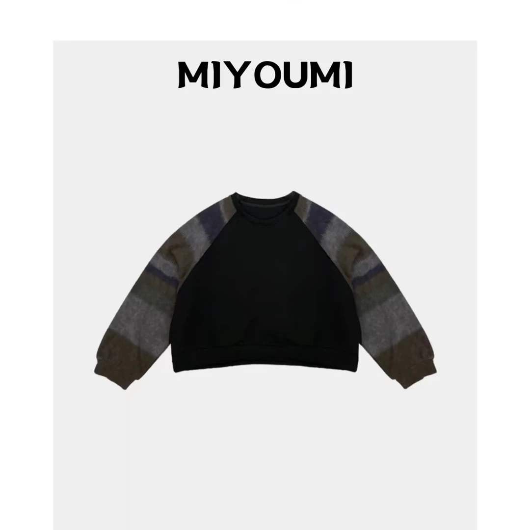 MI YOU MI 2024秋款 时尚格子拼接长袖卫衣 2402A137