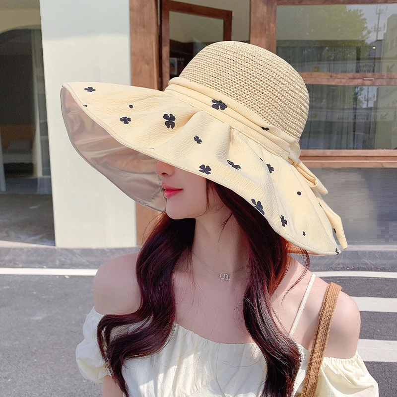 潮牌渔夫帽子时尚女爆款防晒帽百搭大帽檐遮阳遮脸女款太阳帽