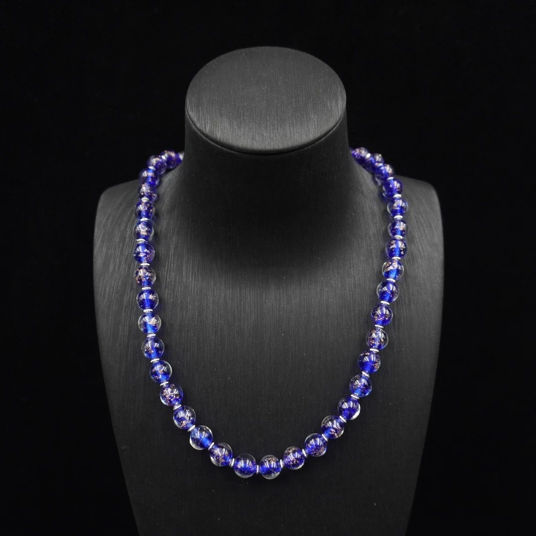 51863M 蓝色复古项链