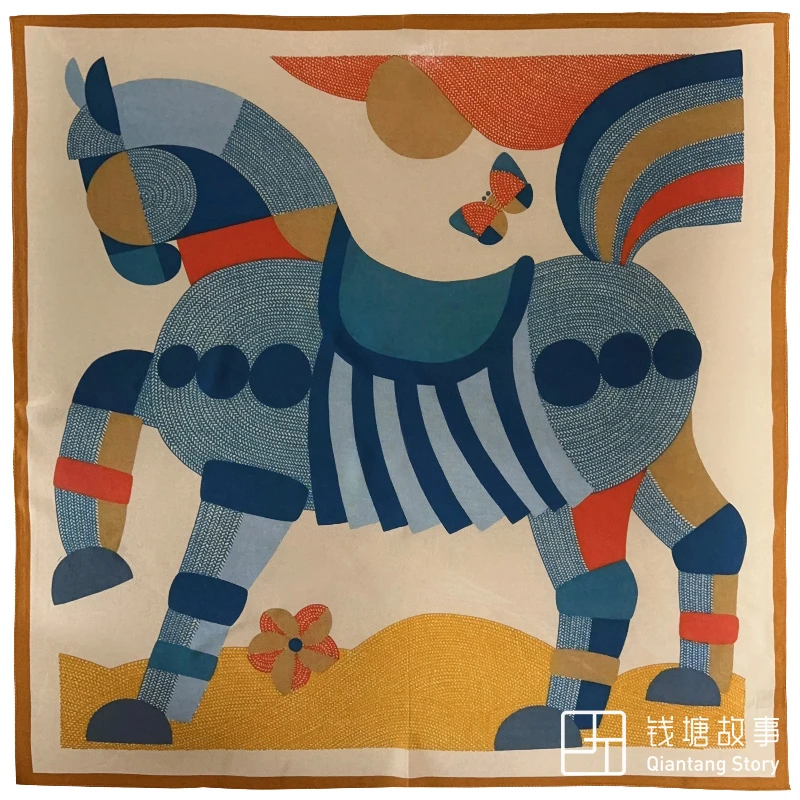 Qiantang Story/钱塘故事小马跳跃棕色，65*65cm