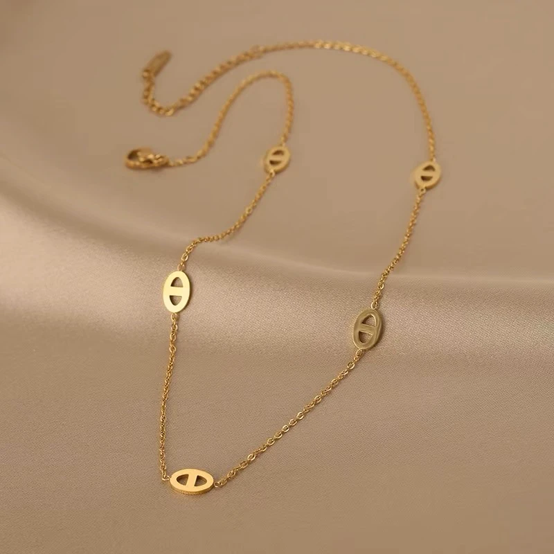 铜合金项链 2097时尚高级感猪鼻子项链