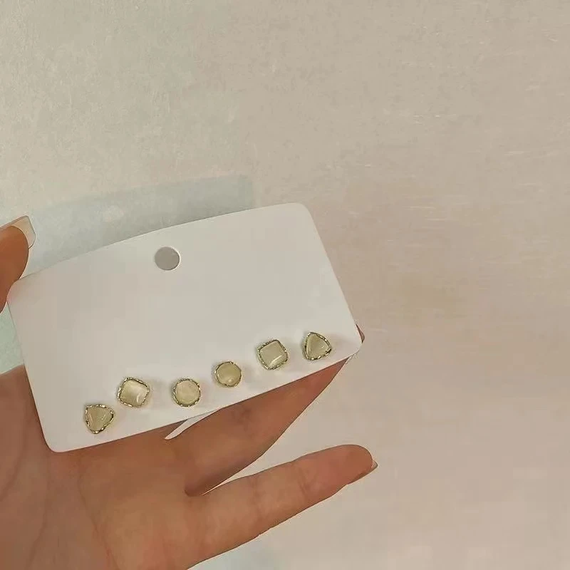 铜合金仿水晶耳饰 1041轻奢百搭ab款耳钉