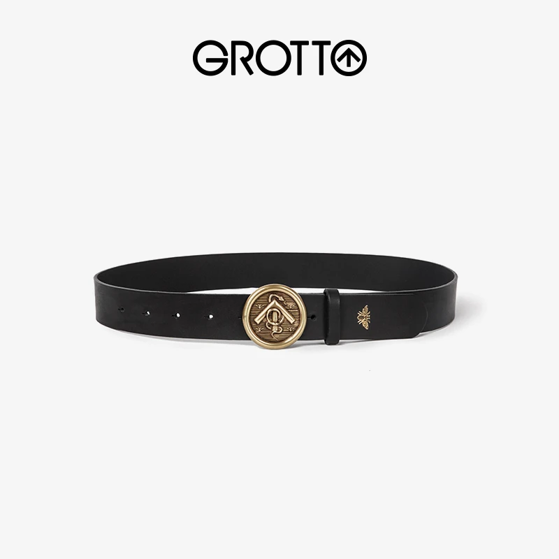 【男士皮带】GROTTO个乐真皮休闲个性箭头标单肩斜挎包琥珀流光商品图
