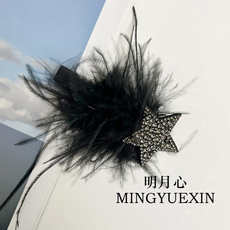 MY1043星星轻奢重工时尚百搭鸭嘴夹侧边夹