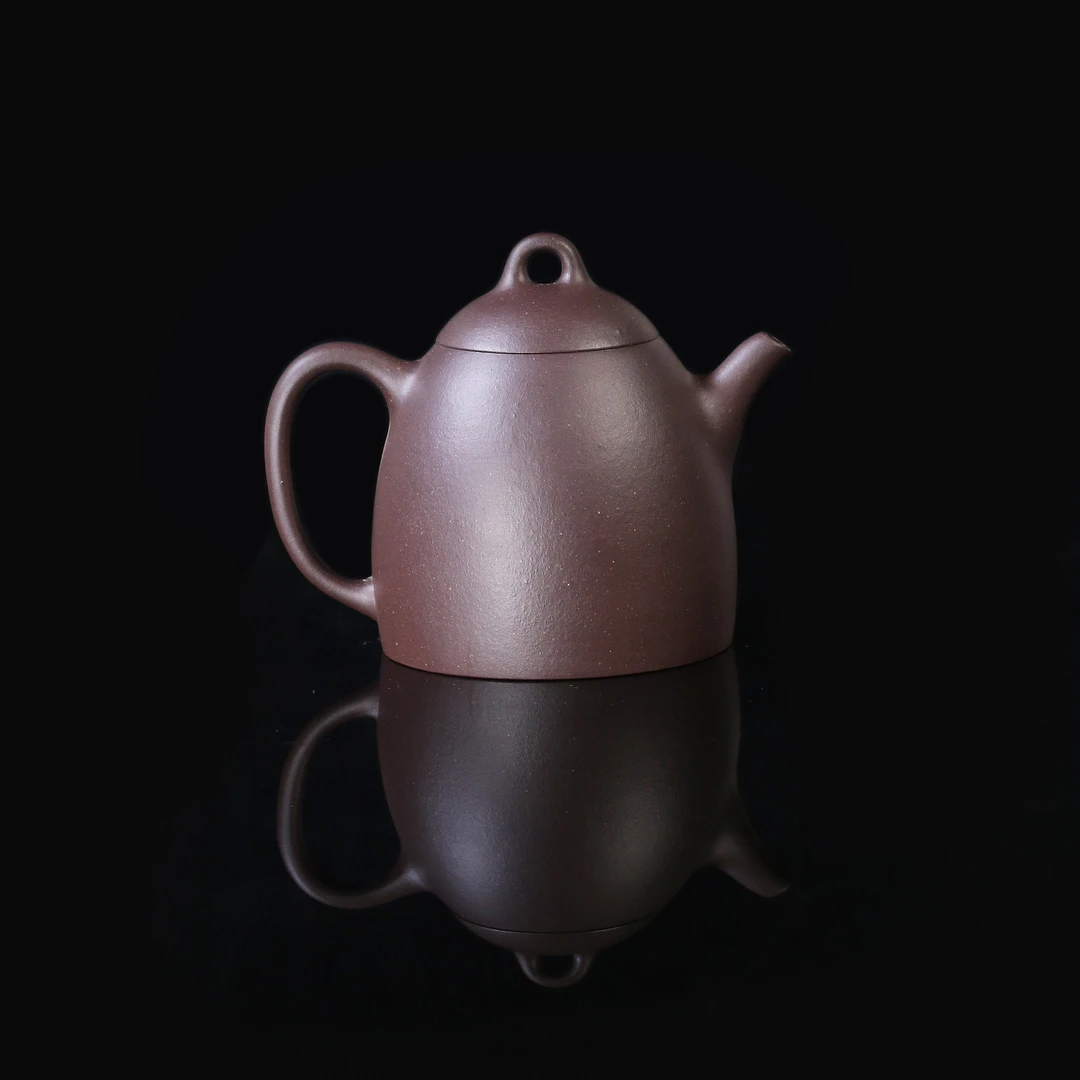 精工半手原矿紫砂古秦权壶千禧天青紫泥秦权壶手工手制茶壶