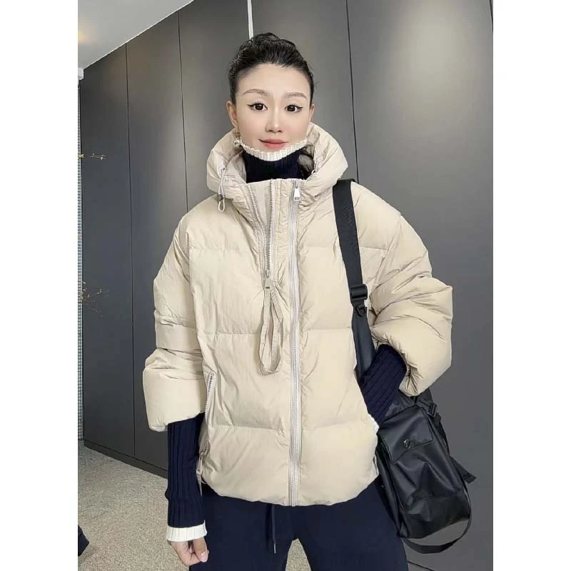 6750【宝藏衣橱上新】太谷休闲时尚高智淡人双拉链连帽大版羽绒服