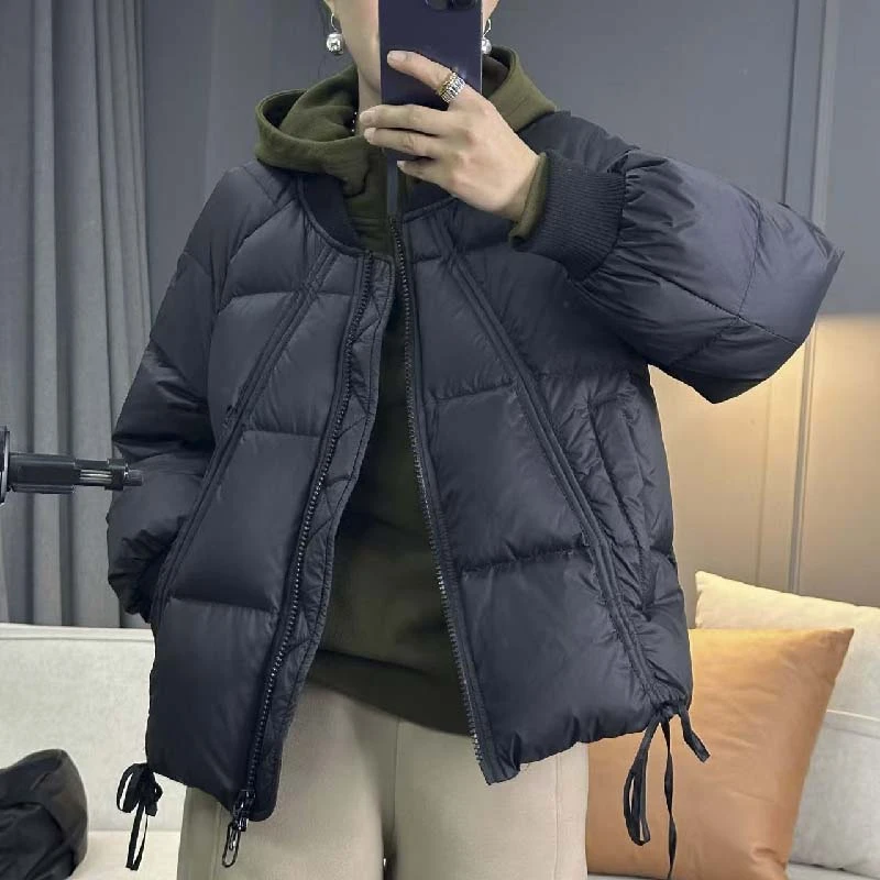 5518太谷休闲冬季新款韩版抽绳设计保暖羽绒服女短款棒球服外套