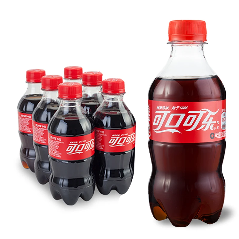 可口可乐300ml六瓶迷你小瓶可乐碳酸饮料300ml*6瓶小胶瓶便携装