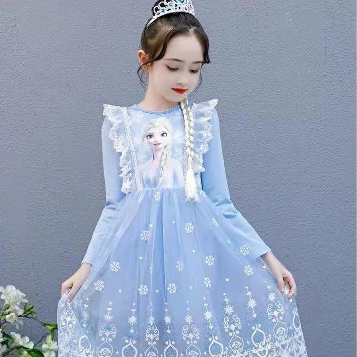 【新疆包邮】2024新款艾莎公主裙爱莎裙子冰雪奇缘生日礼物辛苦洛丽