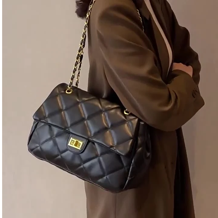 【好物分享】包包女2025新款菱格链条包小香风斜挎流浪包