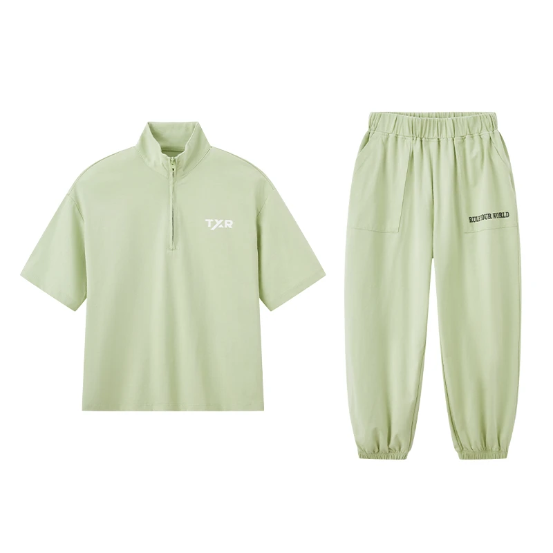 太阳雪人儿童短袖套装夏季透气简约潮童百搭-T4021124TY