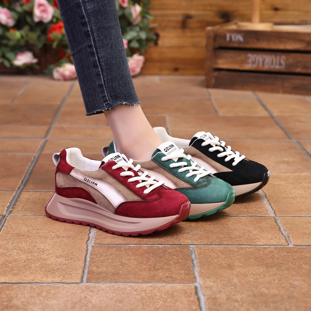 千之恋现货增高5CM2025秋季新款复古高级感休闲百搭气质女鞋8025