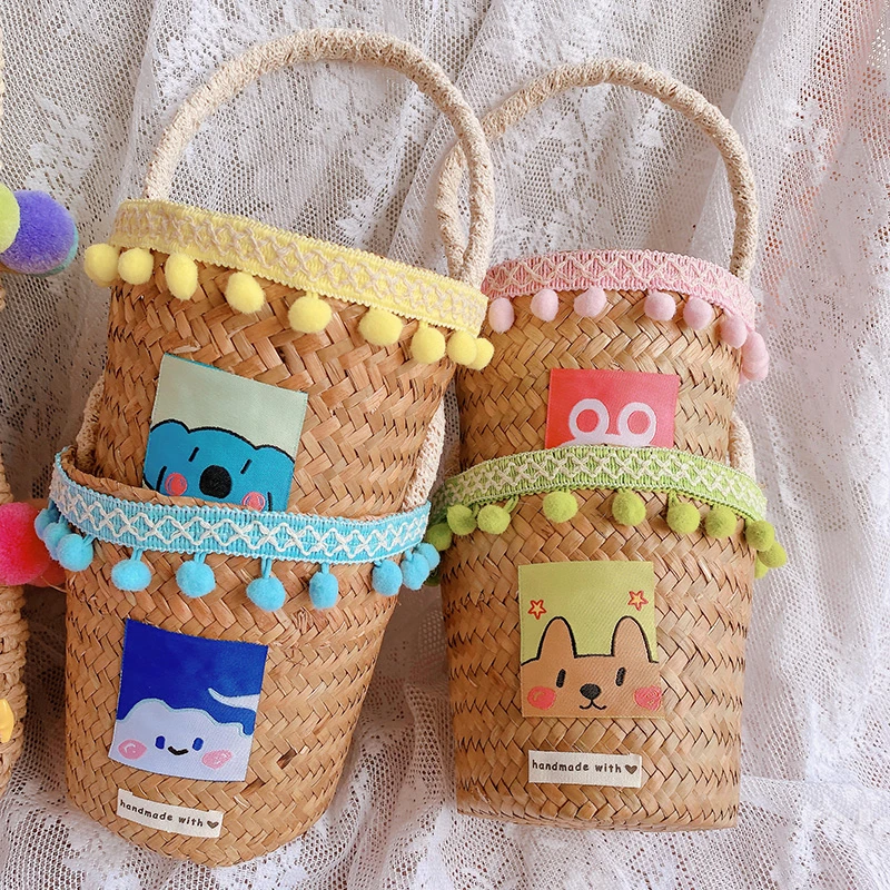 HD3492清纯草编沙滩包大合集！活力少女手提包海边度假复古民族风