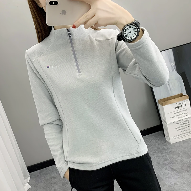 德绒卫衣抓绒衣女长袖秋冬摇粒绒立领保暖套头衫户外运动登山上衣