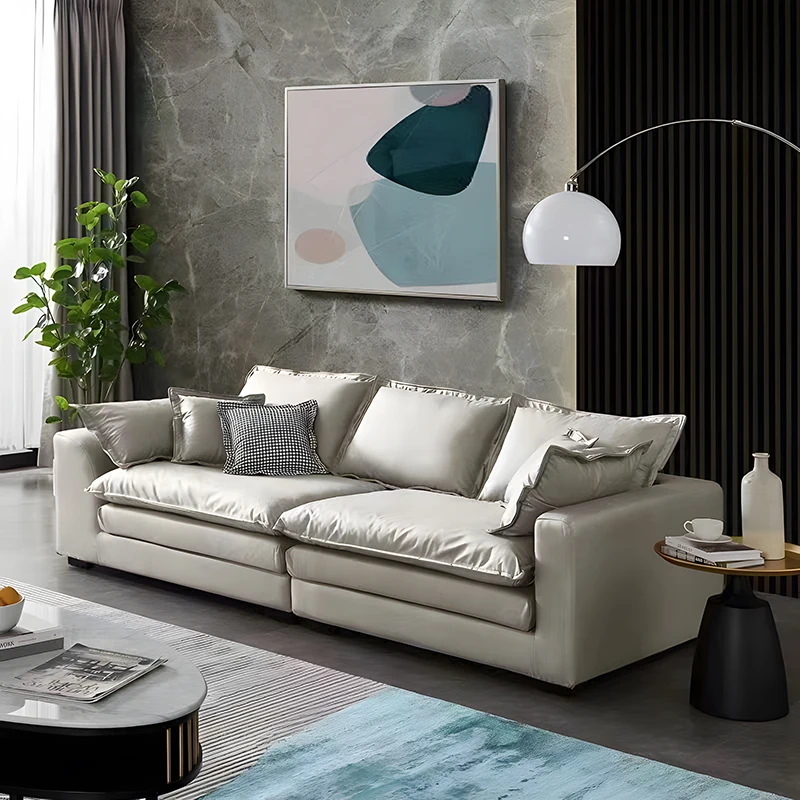 意式极简轻奢沙发客厅大小户型现代简约柔乳胶免洗科技布