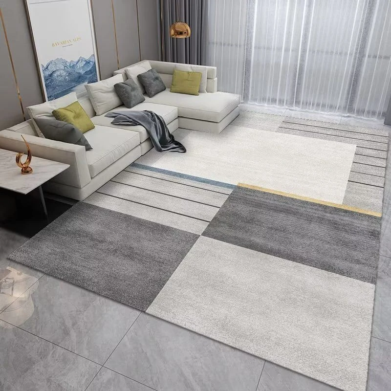网红家用水晶绒轻奢百搭地毯床边毯大面积茶几垫地毯客厅地毯